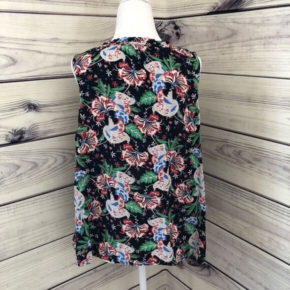 J. Crew Tropical Island Floral Drapey Tie Front Tank Top NWT - Picture 9 of 12